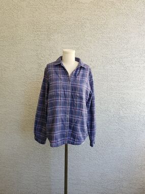 Woolrich Blue and Purple Plaid Button-Down Shirt